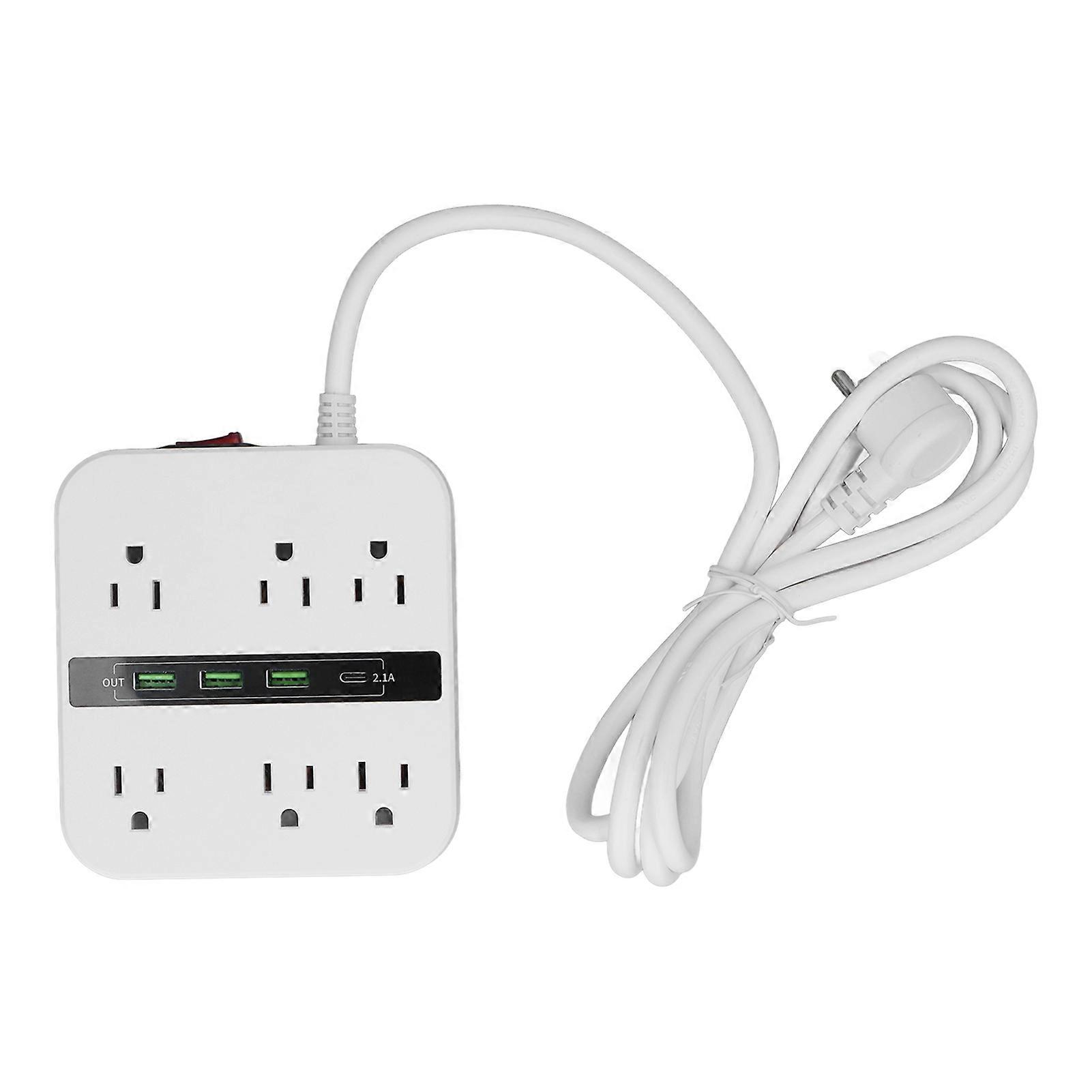 Power Strip Overload Protection Flame Retardant PC Shell 2500W Extension Lead Socket 110‑