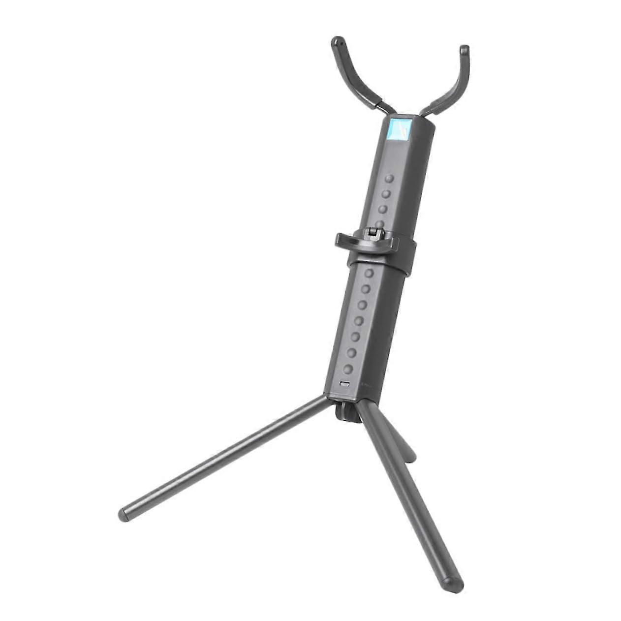 Non-Skid Saxophone Bracket Foldable Stand for Alto Tenor Saxophone Storage Blue Box, Adjustable Height and Stability