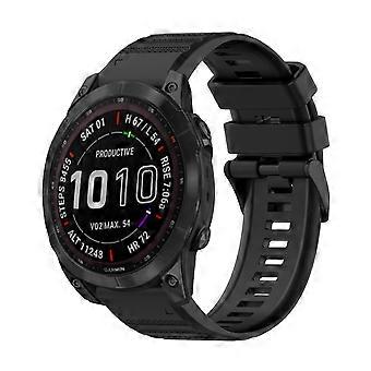 For Garmin Fenix 7 22mm Horizontal Texture Silicone Watch Band with Removal Tool