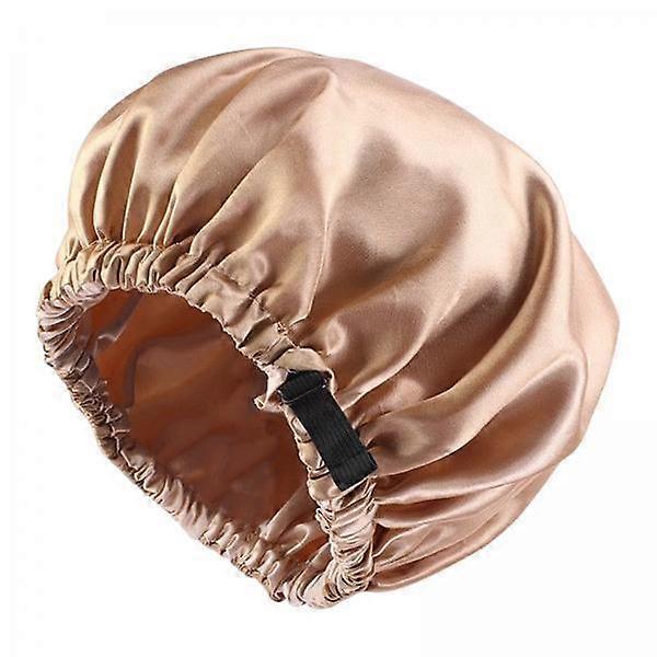 4x Satin Caps, Night Hat Reusable Headwear Elastic Band Adjustable Double Layer