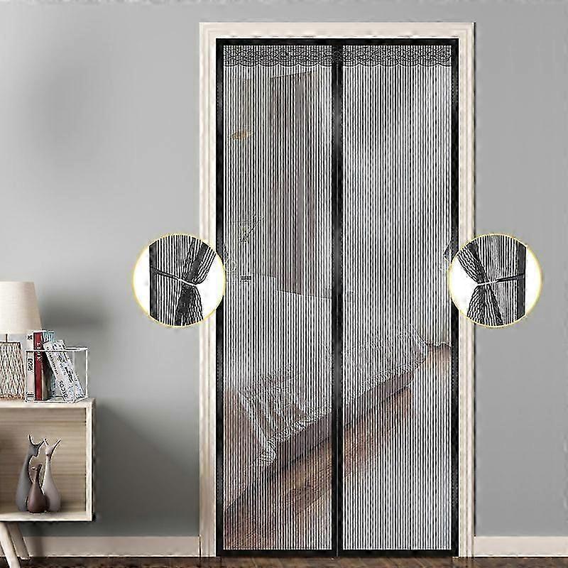 Magnetic Mosquito Net Door 80x210cm Magnetic Door Curtain Blind Mosquito Net Without Drilling For Indoor/patio/sliding Front Door, Gray