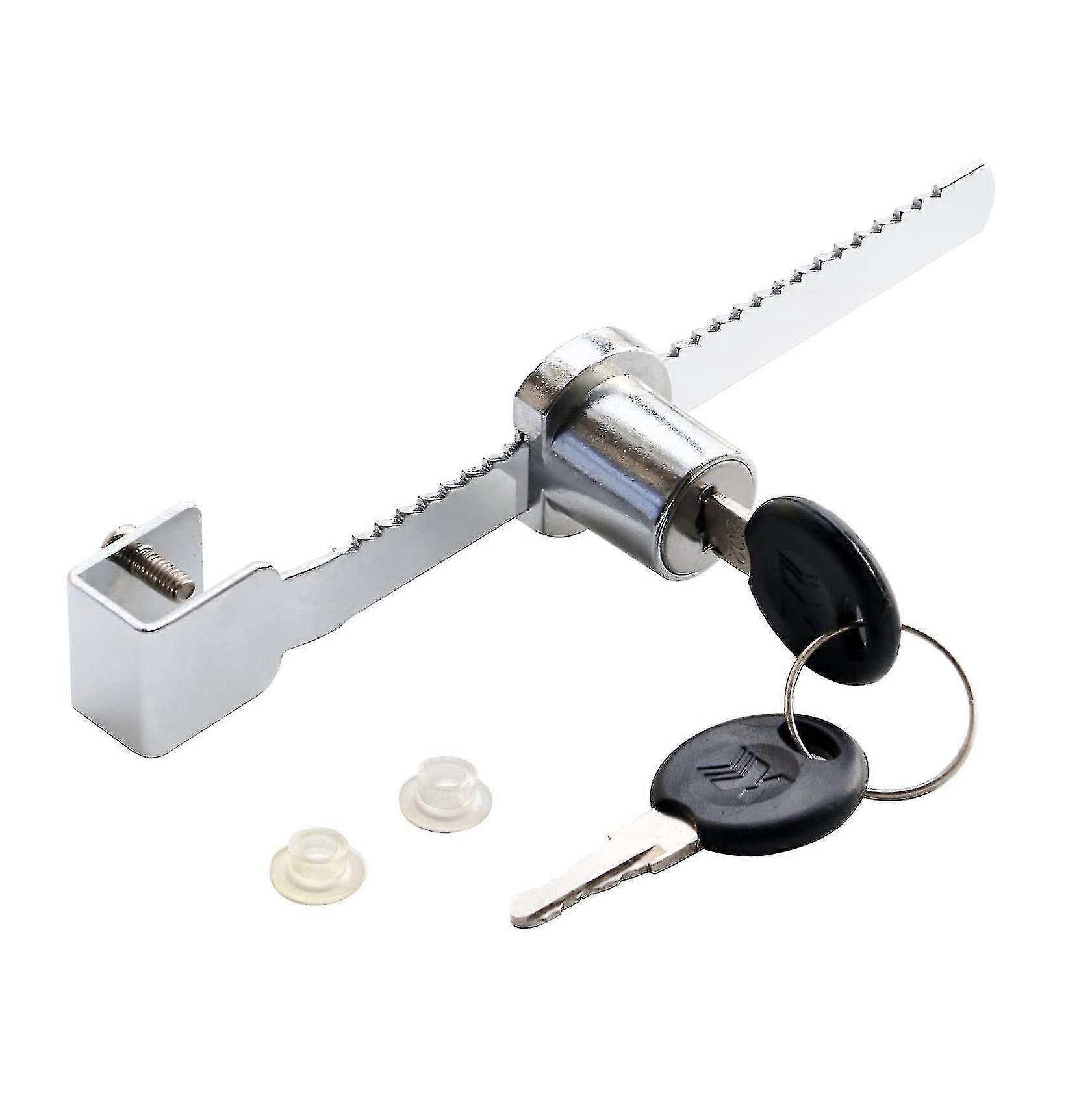 Display Case Lock Sliding Glass Door Ratchet Lock Security Glass Cabinet Lock With 2