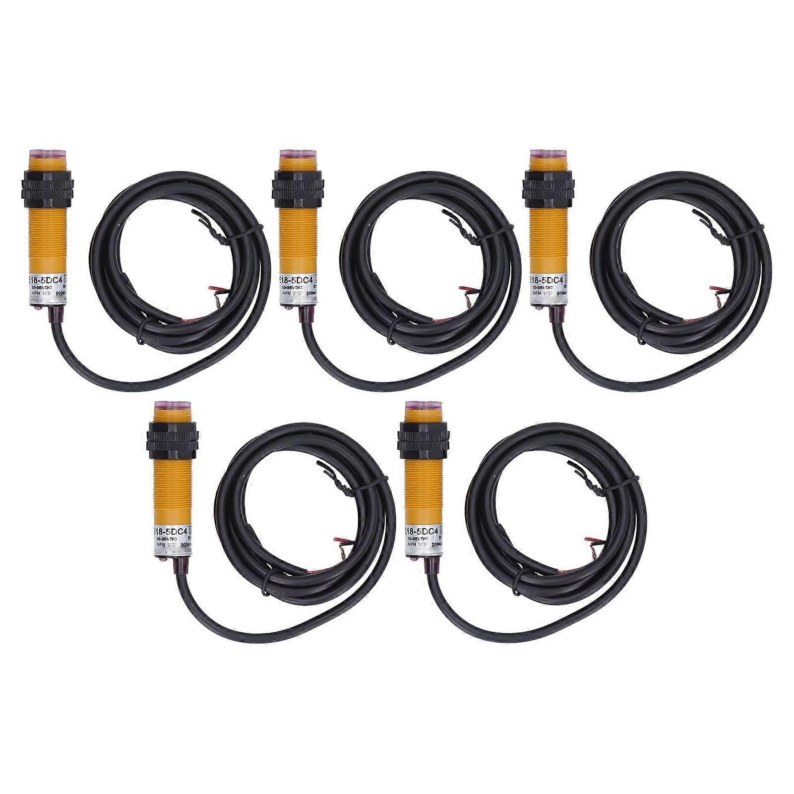 High quality  5pcs per unit E18-5DC4 Infrared Photoelectric Switch Sensor