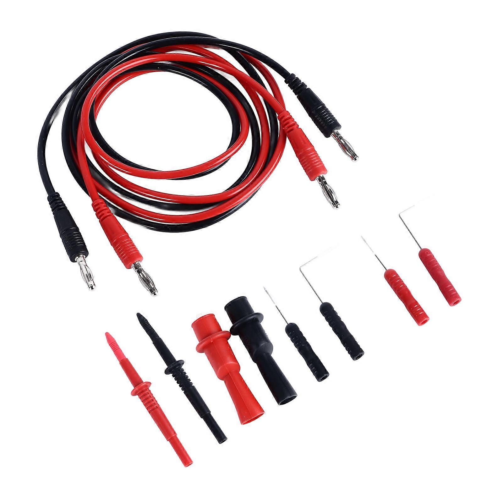 10PCS Set Multimeter Test Leads Kit Universal Black and Red Electrical Multimeter Testing Probe Set 