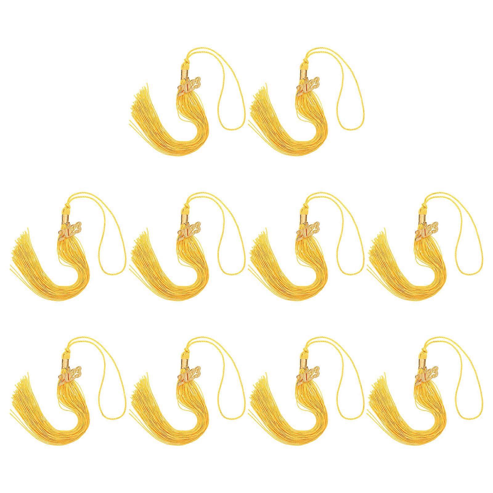 10pcs Graduation Hat Tassels with Year Charm – Elegant DIY Academic Dress Decorations for Ceremony & Student Keepsake – Photography Props