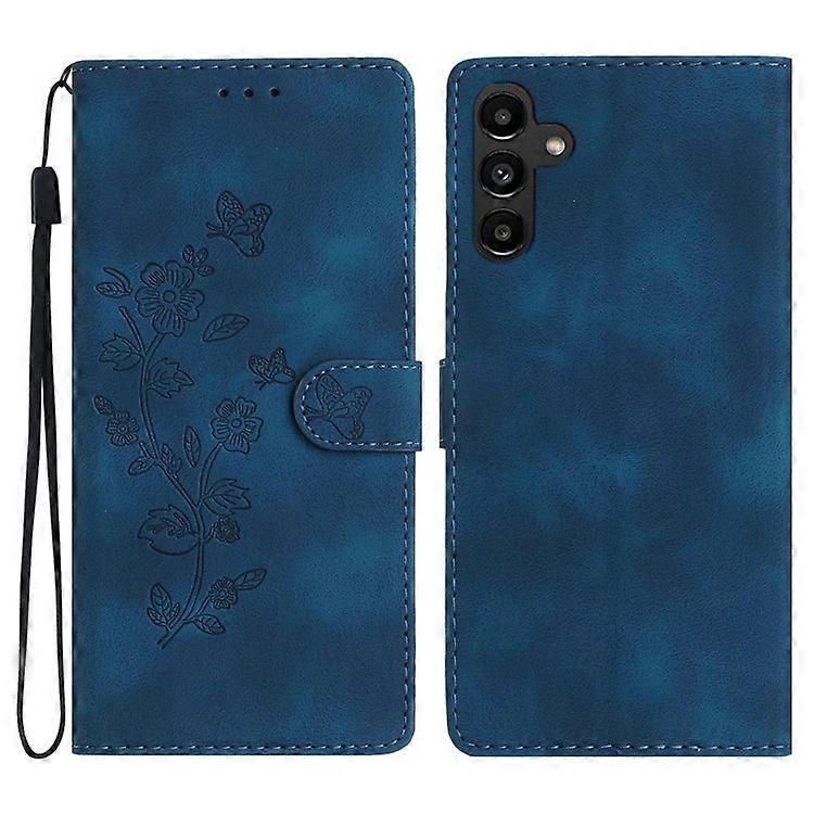 Compatible For Samsung Galaxy A26 5G Case Leather Imprinted Flower Phone Cover Wallet with Wrist Strap