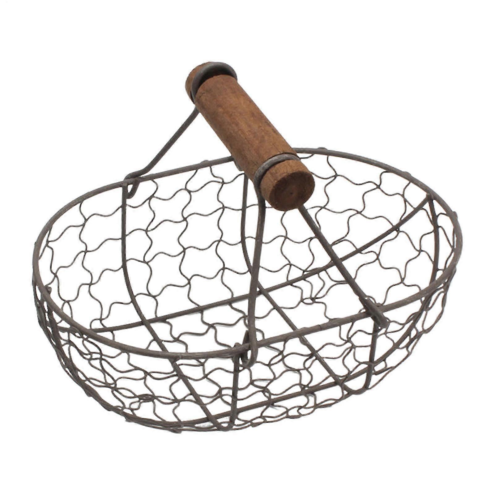 Eiersammelkorb Brotservierkorb Mit Holzgriff Dekorative Aufbewahrungsbox Für Mädchen Ostern Farm Camping Schwarz