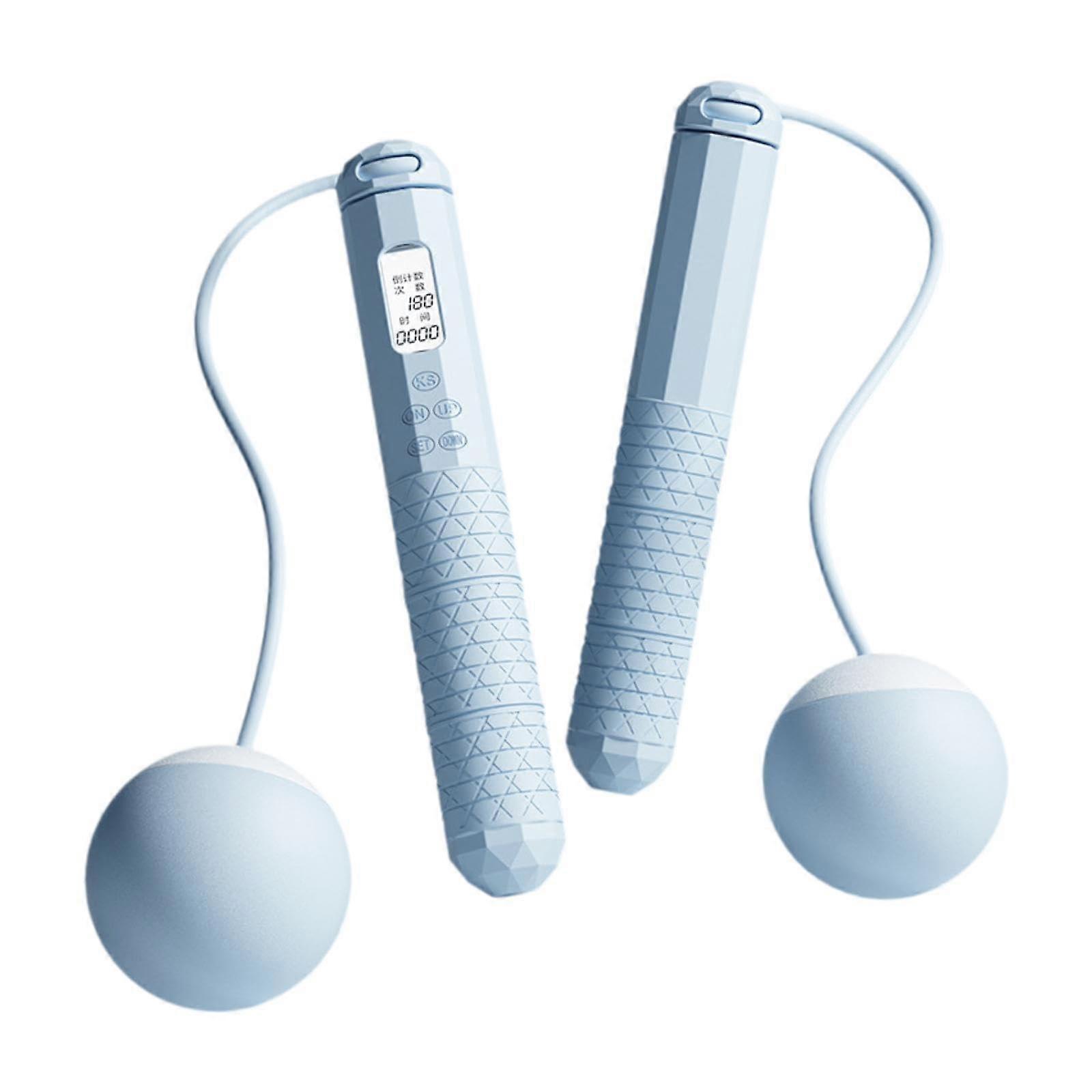 Wireless Jump Rope with Digital Display and Timer for Home Gym, Indoor/Outdoor Use, Unisex, Blue