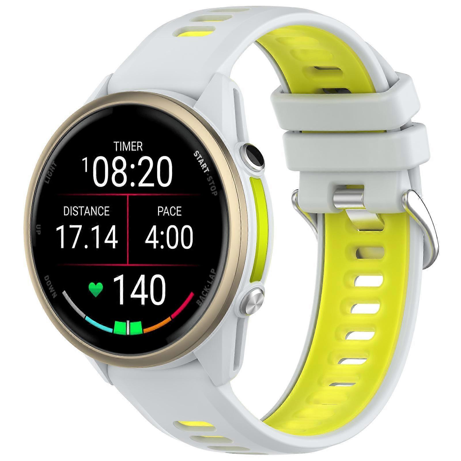 Correa de reloj de silicona de dos colores con hebilla de acero deportiva para Garmin Forerunner 970