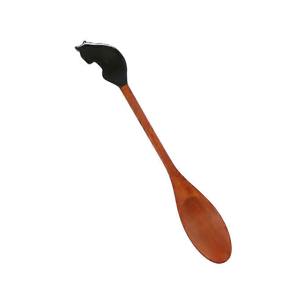 ملعقة شوربة خشبية مقبض طويل للنزهات الطبيعية 8.3 1.2 0.4in الطبخ 1 قطعة