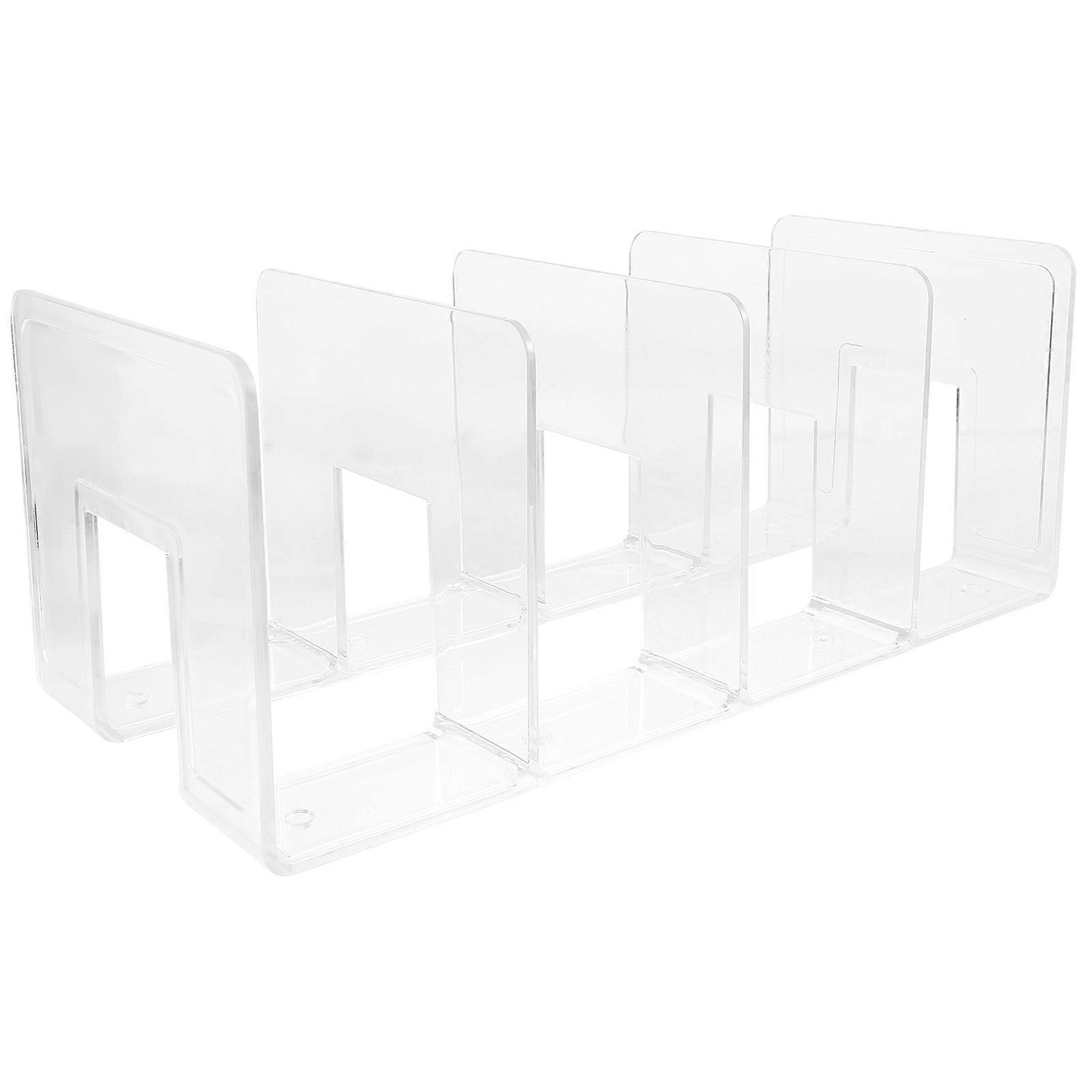 Desk Book Storage Rack Simple Style Bookend Transparent Acrylic Tabletop Organizer 1Pack