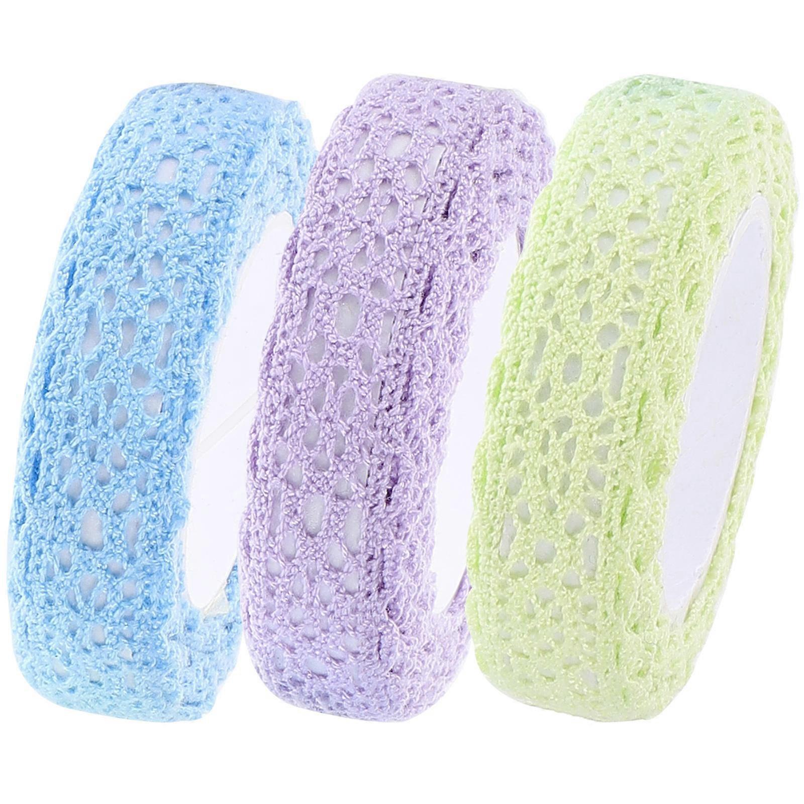 3 Rolls Self Adhesive Lace Tape for Crafts, Scrapbooking, DIY Journals, Photo Albums, and Gift Decorations – Lightweight, Multipurpose Fabric Trim