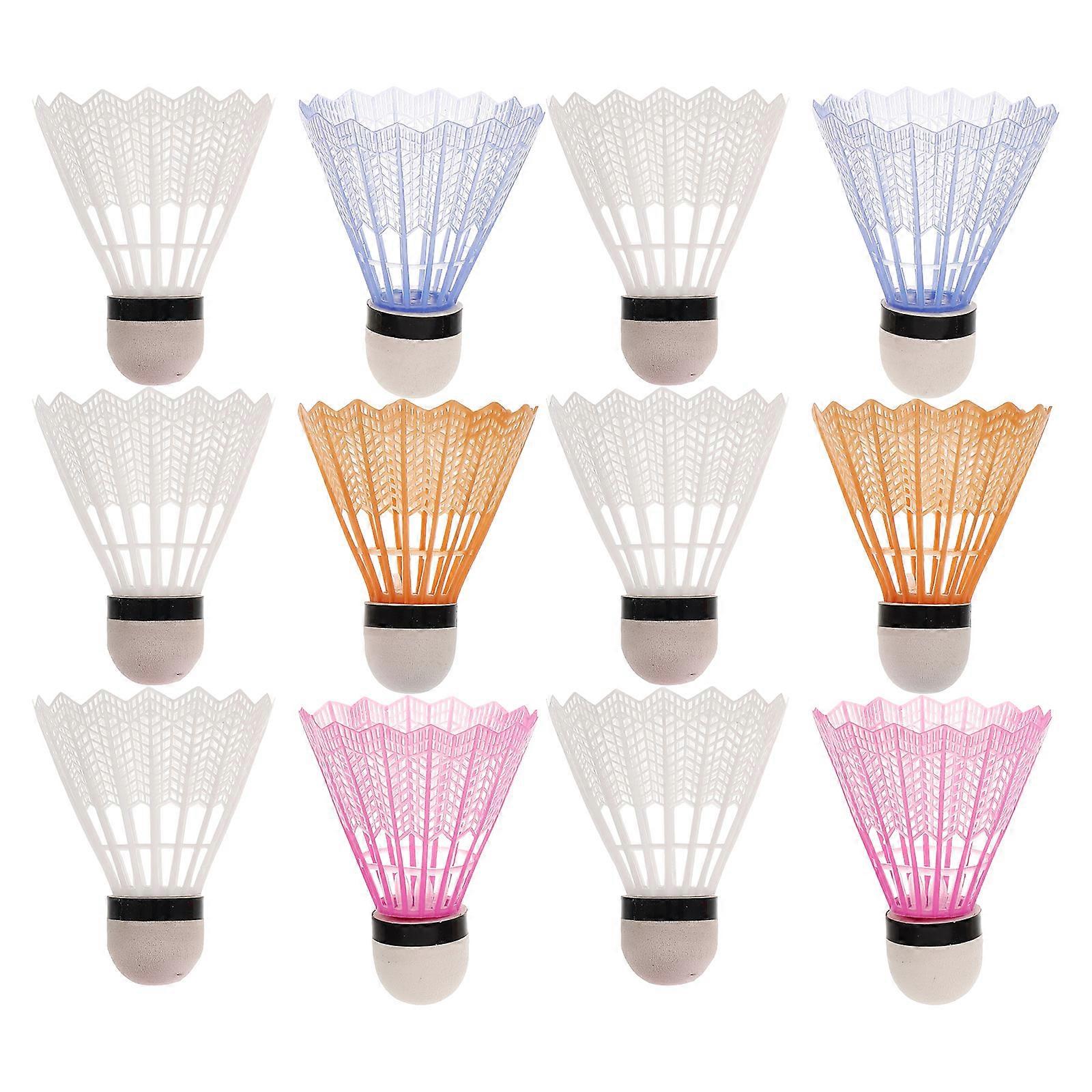 Outdoor Shuttlecocks Badminton Plastic For Entertainment And Fitness Colorful 12Pcs
