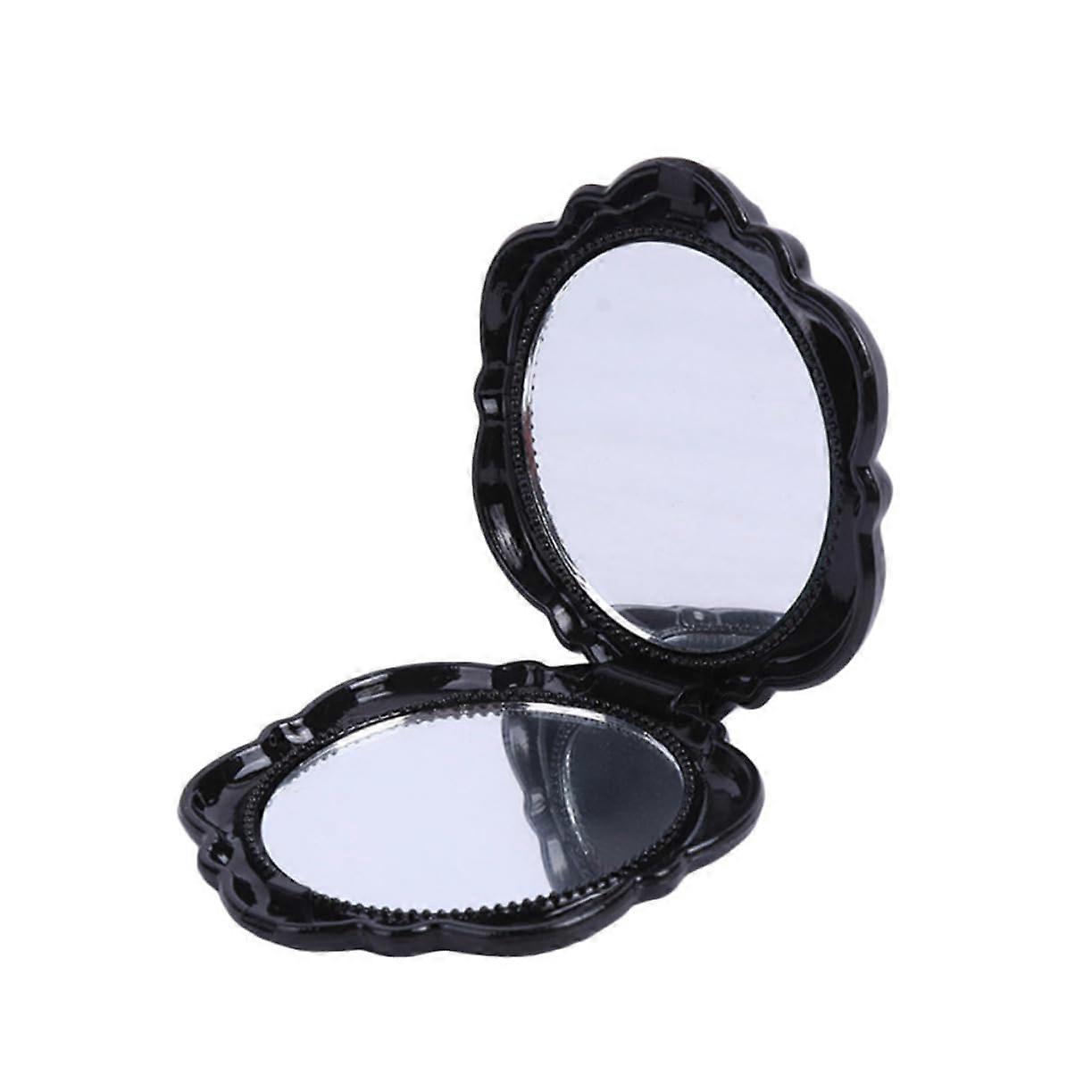 1 x makeup mirror, cosmetic mirror, makeup table, mirror, small mirror for handbag, folding mirror, double side mirror, black