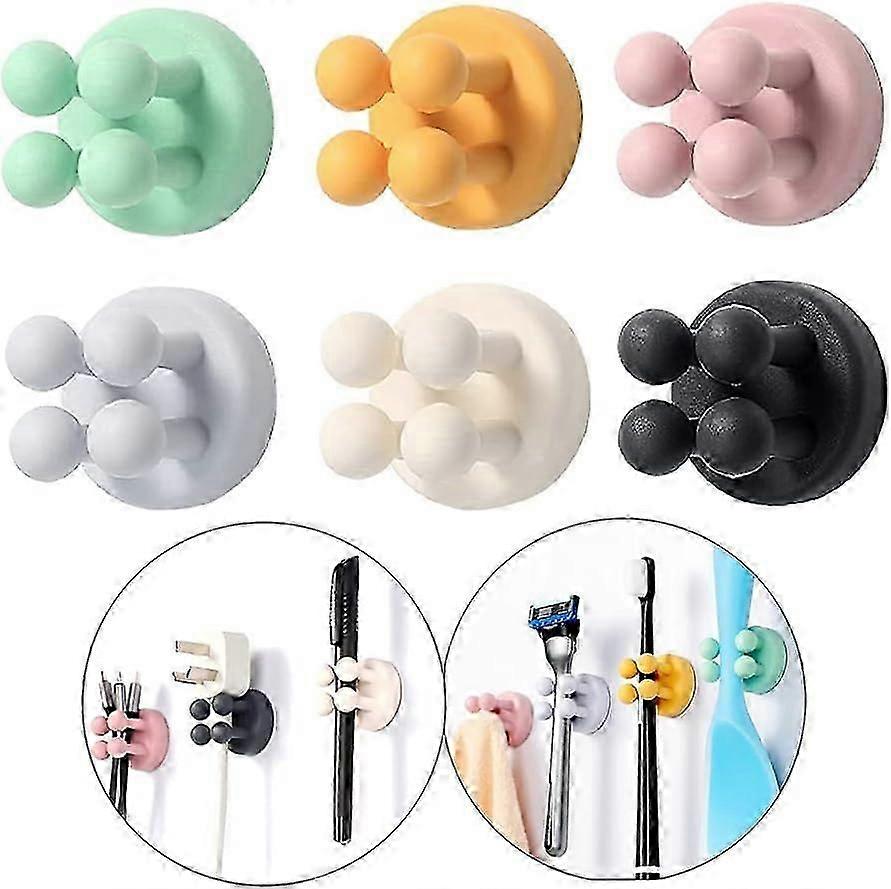 Self Adhesive Hooks - 2 Pcs for Hanging Towel Key Clothes Plug Cable Silicone Decoration Hooks