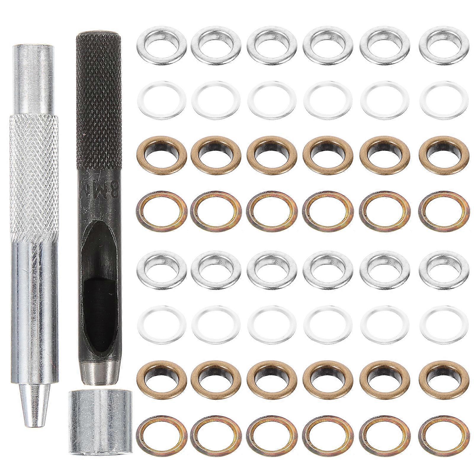 Eyelets for Clothing Grommets Eyelet Diy Crafts Projects Reinforcement for Fabric 8mm 100Pcs