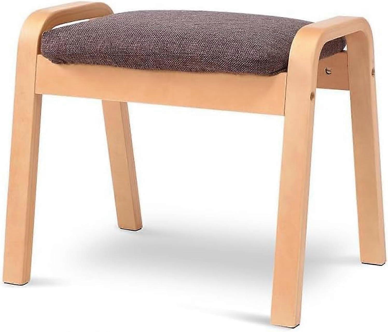 Wooden Shoe Changing Stool with High-Load Sponge for Easy Assembly in Living Room or Hallway (Color: C)