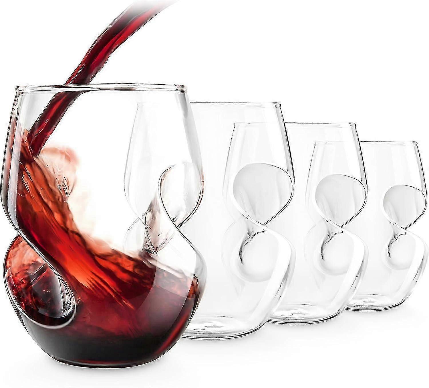 Set med 4 rödvinsglas - 473 ml handblåst glas