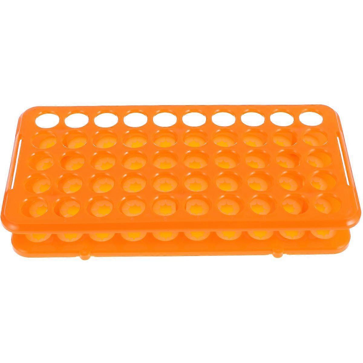 50 spor sentrifuge testrørholder 0-15ml reagensrør rack skoleforsyningsutstyr lagringsstativ for laboratorium (oransje)