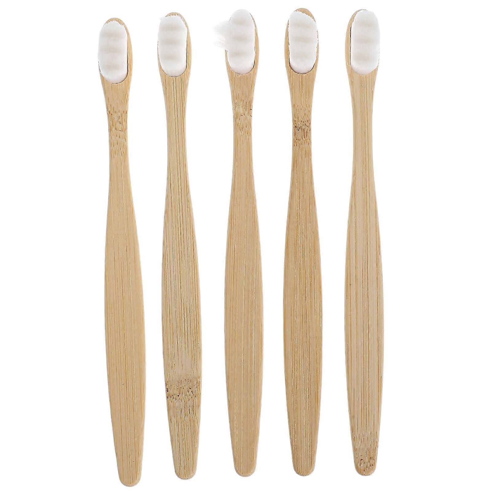 5 Pack Travel Toothbrushes with Soft Round Bristles for Sensitive Gums, Ergonomic Handle for Comfortable Grip, Gentle Daily Oral Care for Adults and