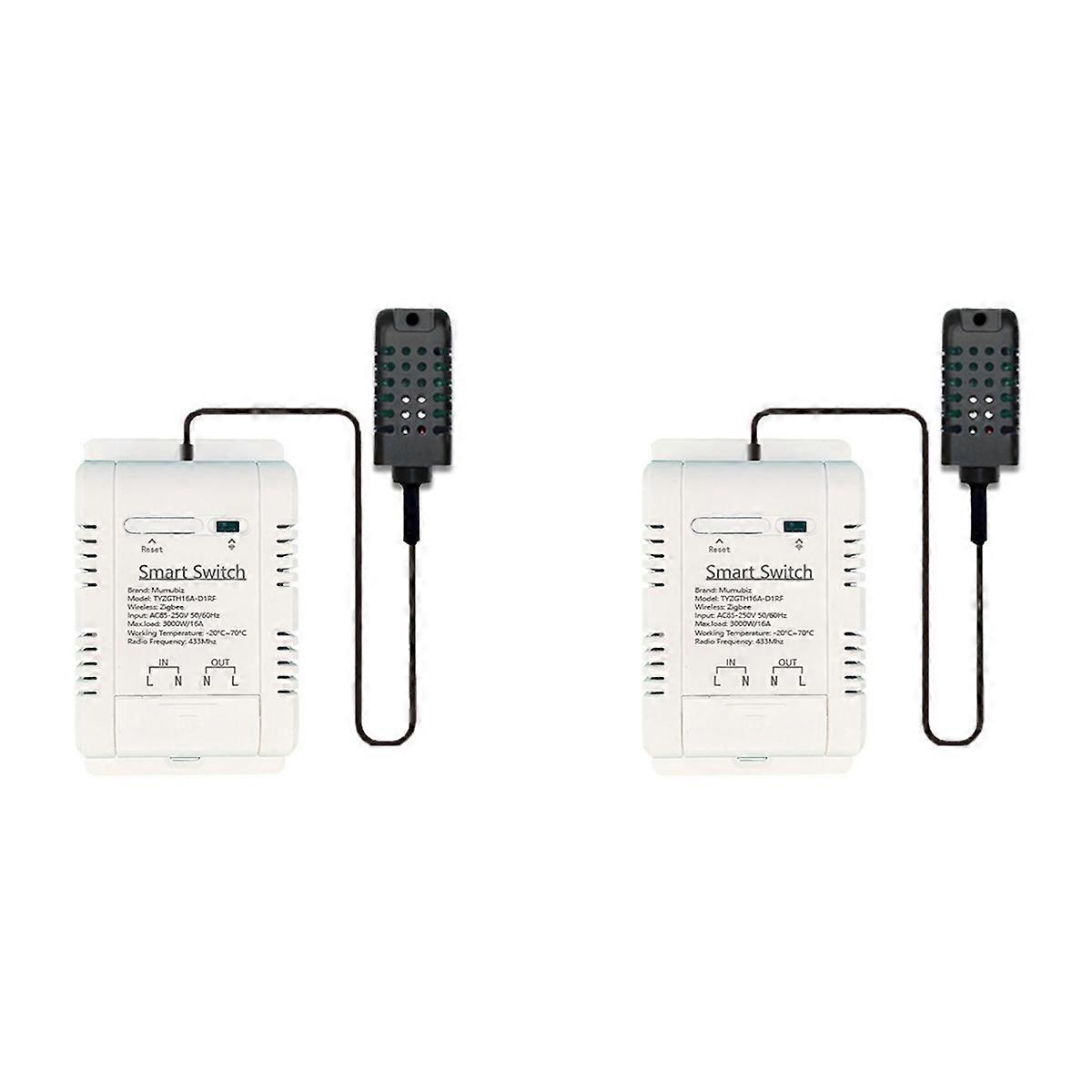 For Tuya Zigbee Smart Switch with Temperature Humidity Sensor 16A