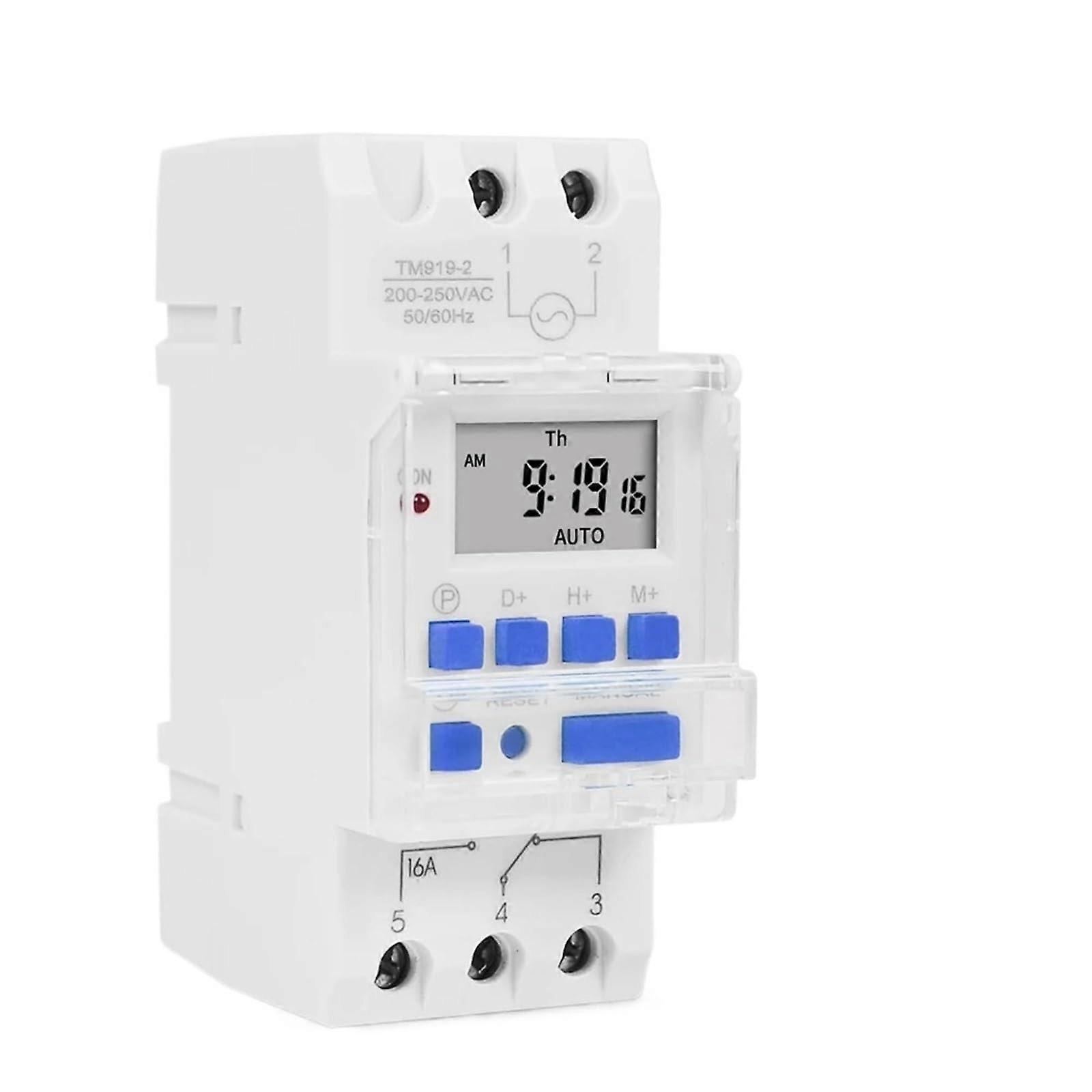 Electronic Weekly 7Day Programmable Digital Timer Relay Switch Control AC 220V 230V 16A DIN Rail Mount (Second Type)