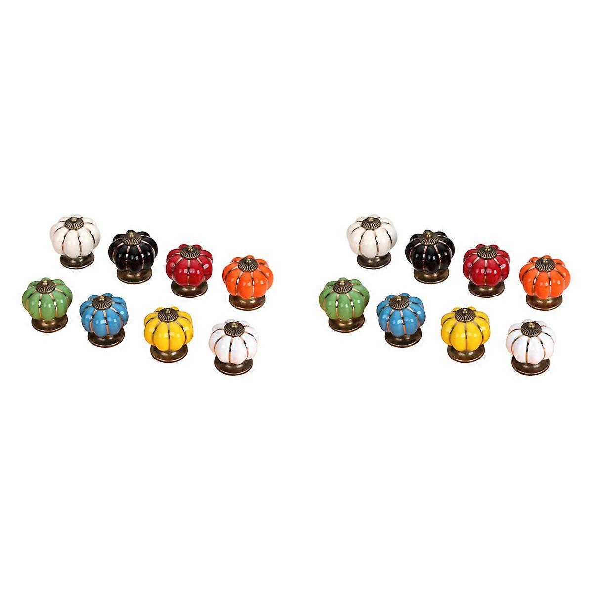 8pcs Pumpkin Ceramic Handles 38mm Drawer Knobs Cupboard Door Handles