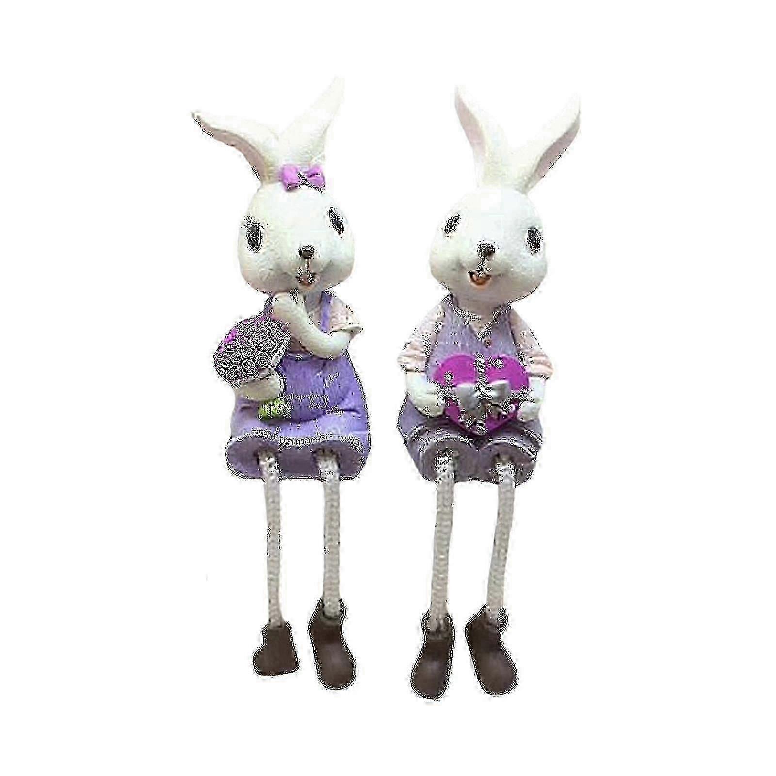 Easter Resin Bunny Eggs Decorations, Spring Rabbit Figurine