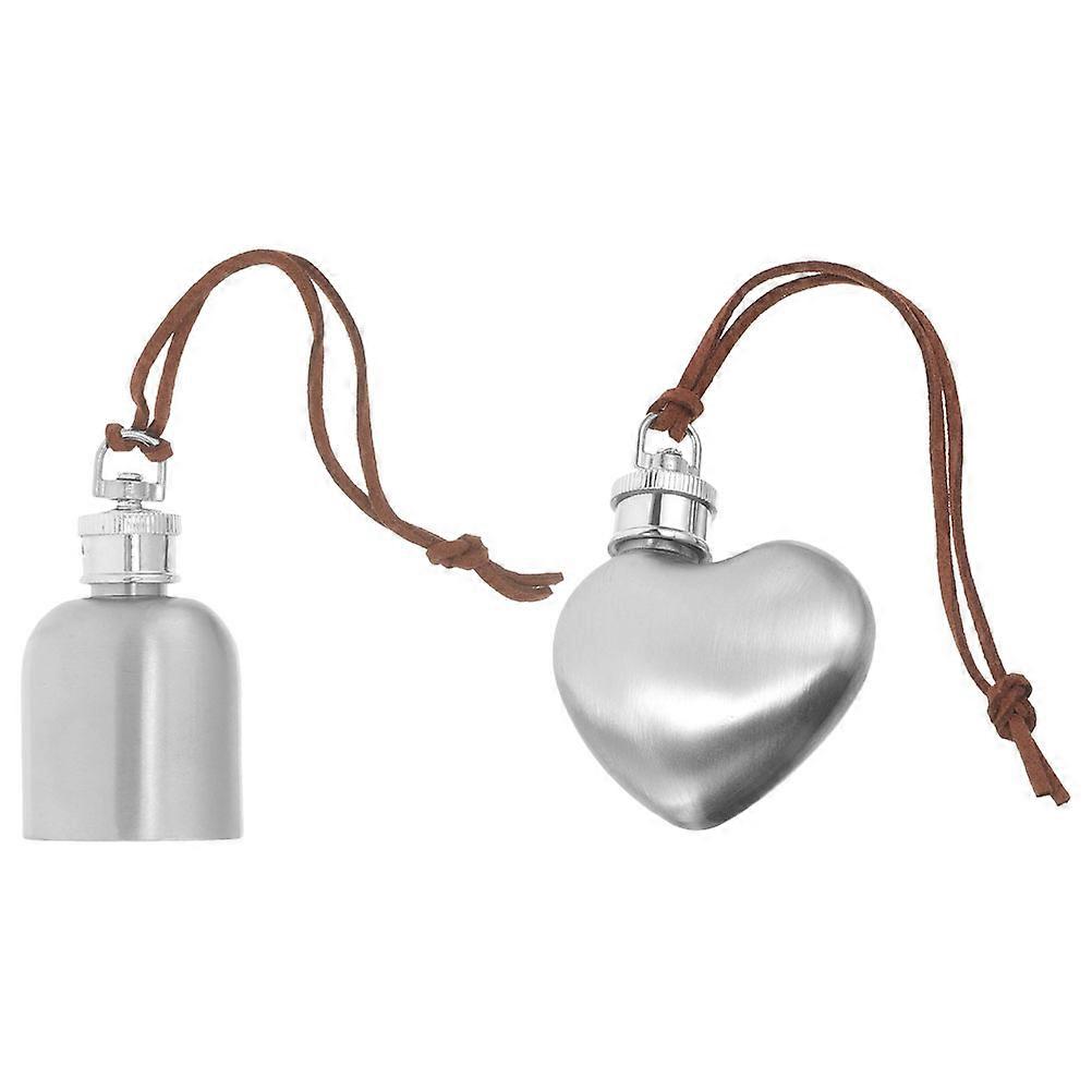 Stainless Steel Flask Metal Hip Flask Portable Pot for Travel Accessories 2Pcs