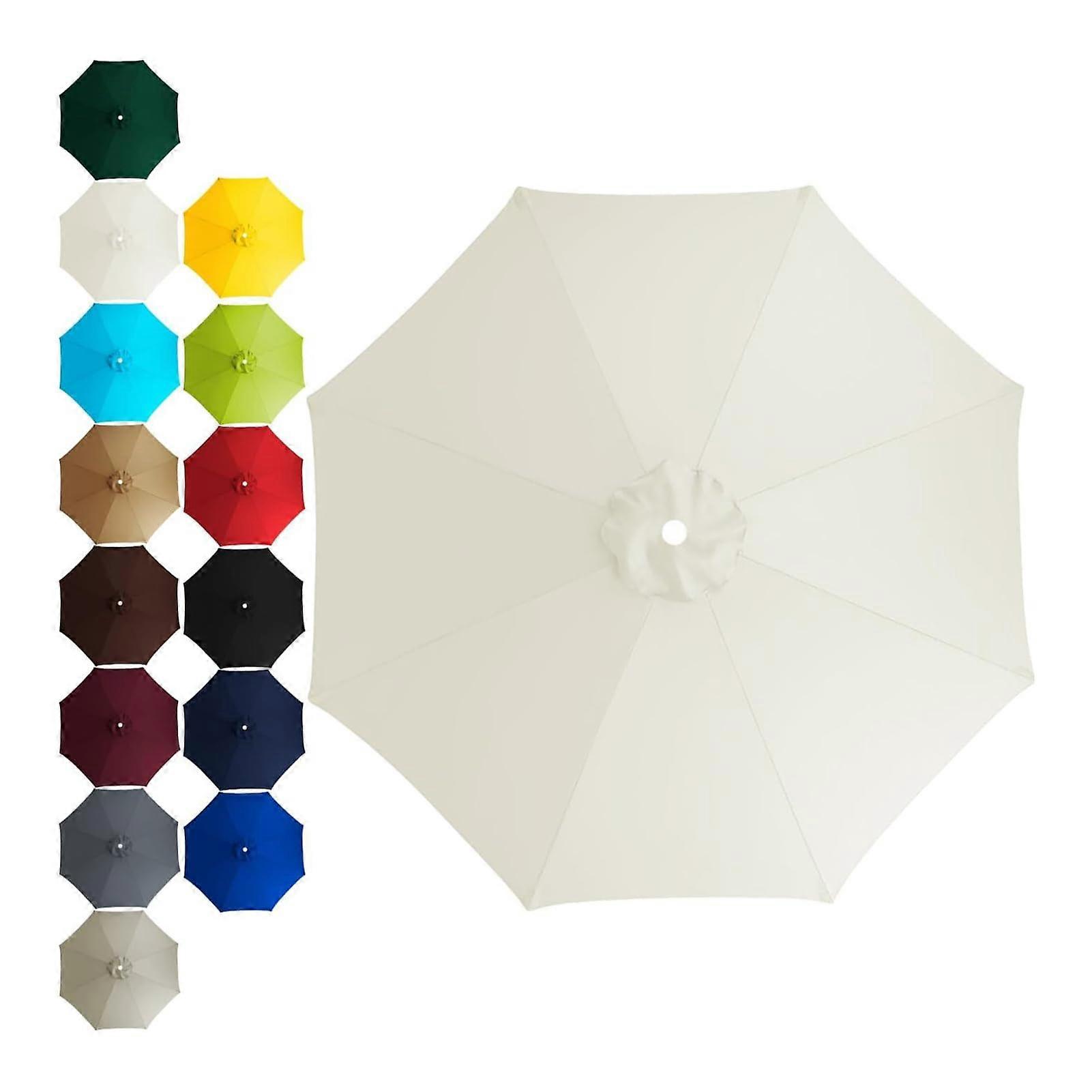 Parasol Replacement Cover 3m 6 Ribs UV 50+ Patio Umbrella Fabric for Garden Beach Pool Cantilever Type 10