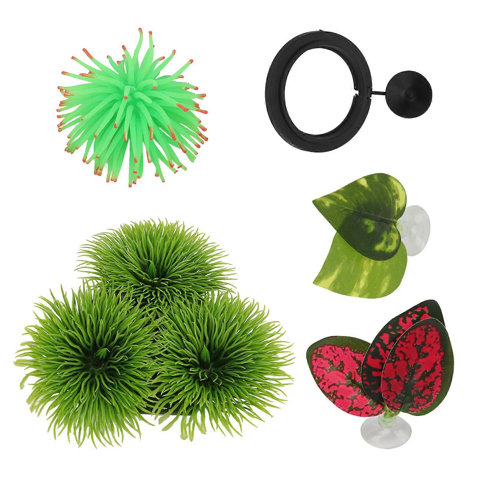 5Pcs Betta Fish Leaf Pad Aquarium Simulation Leaf Ornament Betta Fish Feeder Spawning Rest Leaf Set