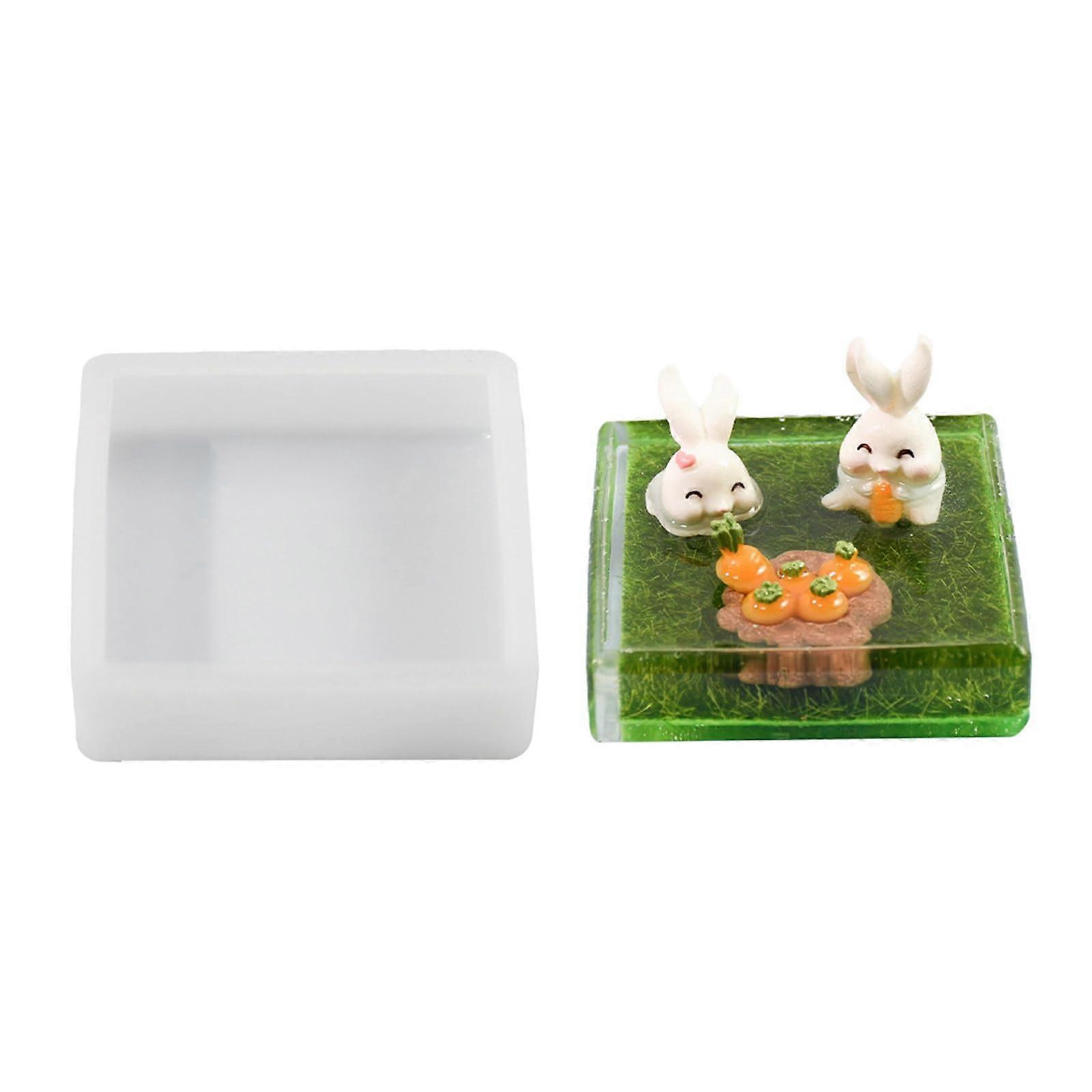 "Rectangular Resin Molds Silicone Epoxy Casting Molds for Jewelry Flower Embeds 8x8cm Durable Craft Projects"