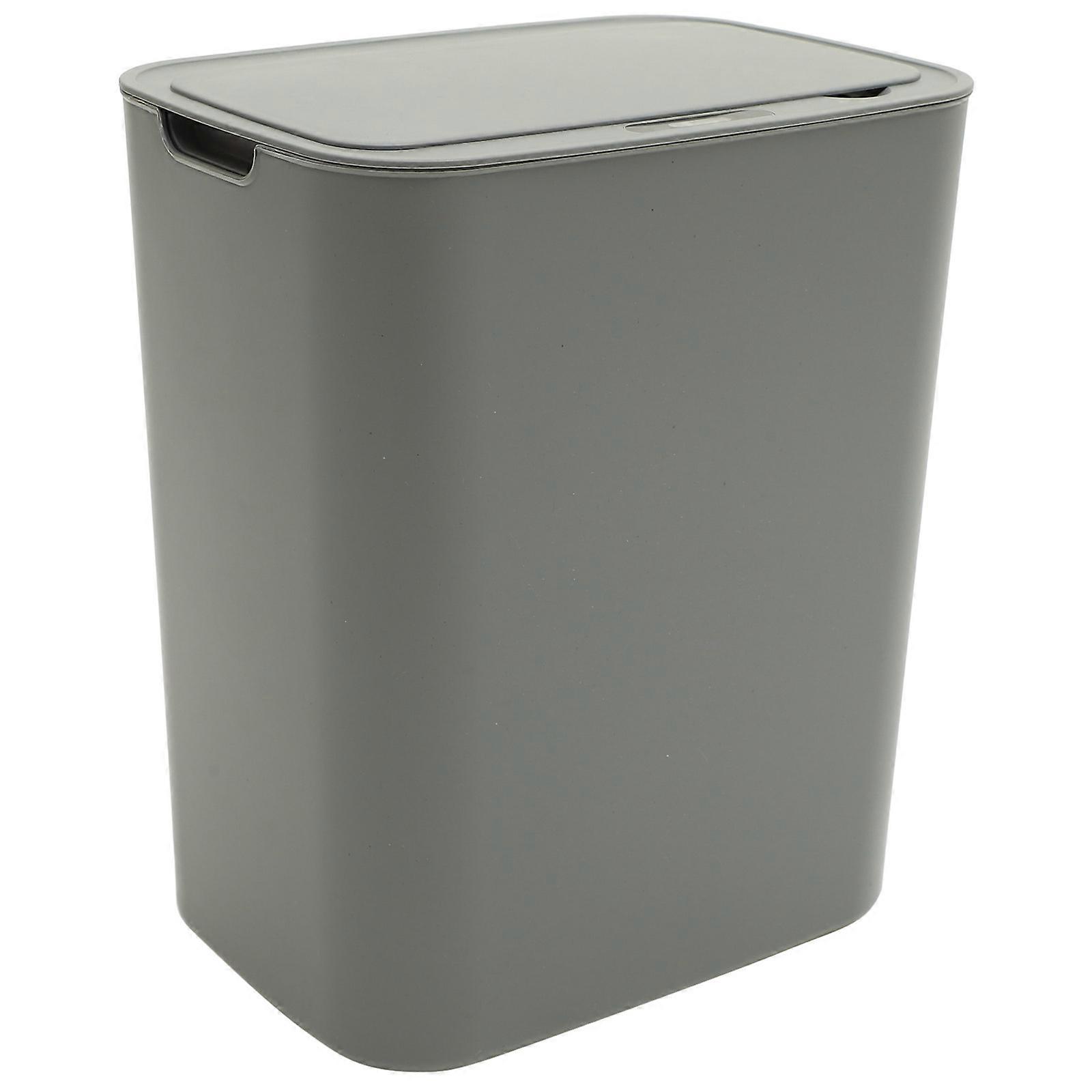 Plastic Garbage Can Intelligent Sensing Trash Can For Home Use Grey 31.3X23CM 15L Airtight 1Pcs