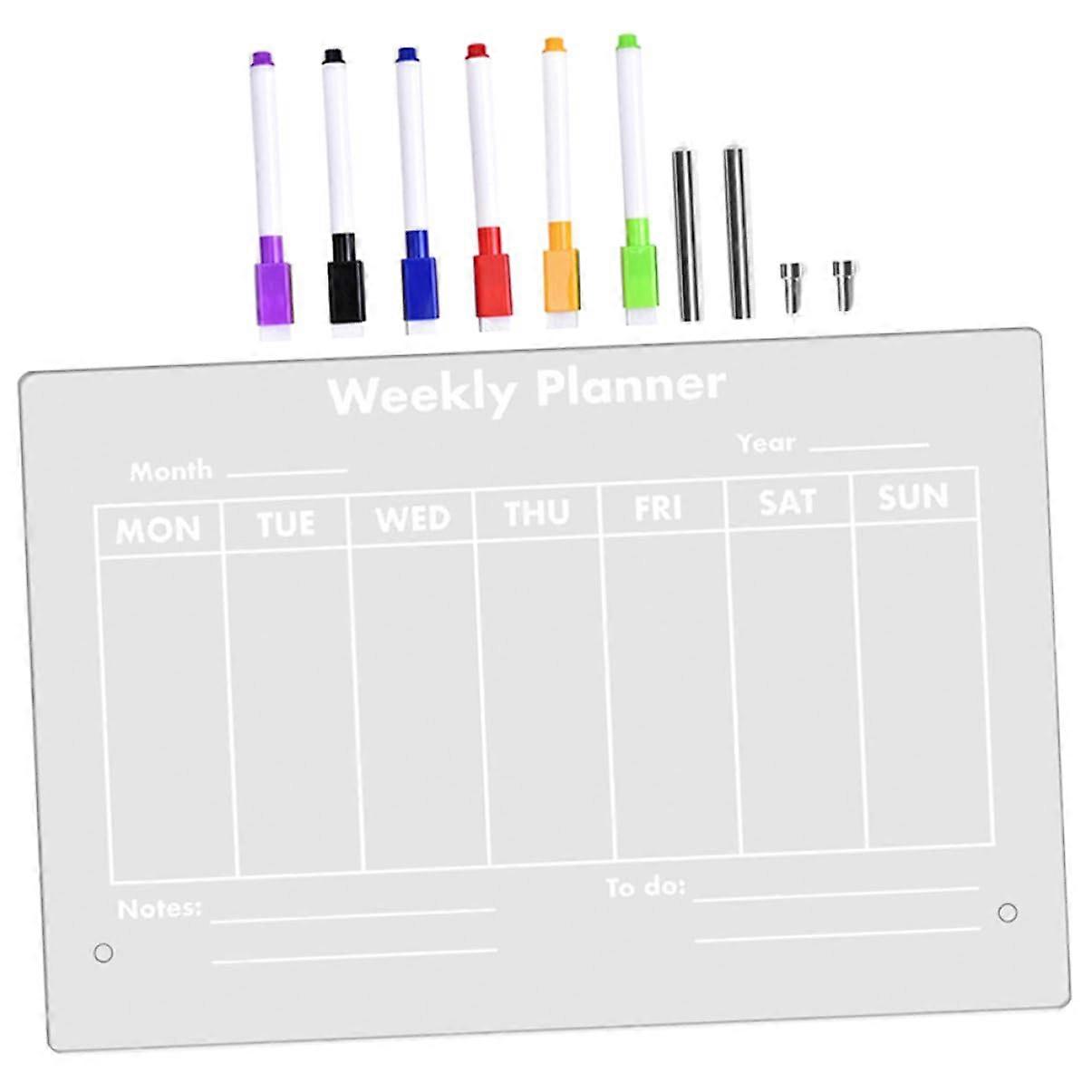 Transparent Acrylic Memo Board with Push Pins Erasable Markers