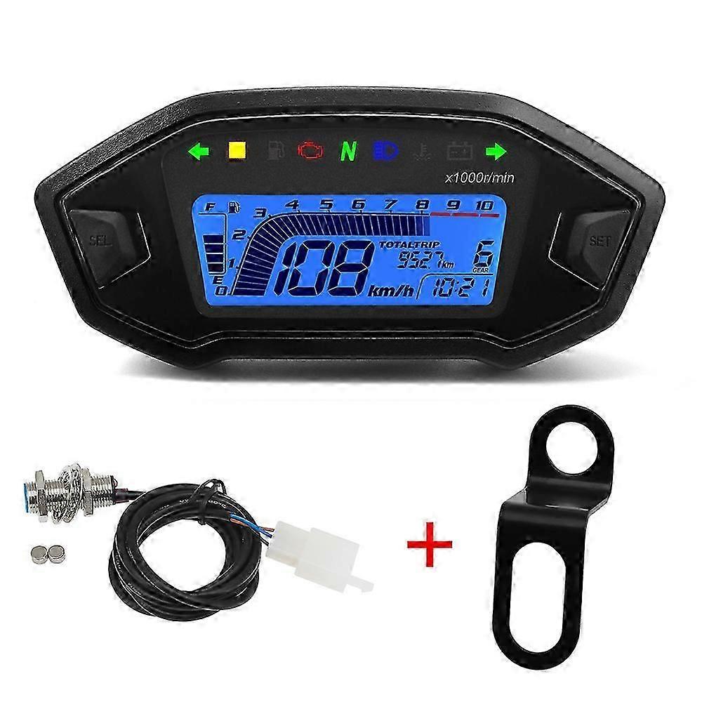 2023 Newly 7 Colors  Digital Speedometer Moto Dashboard 10000RPM Motorcycle LCD Display Odometer Tachometer for 1,2,4 Cylinder