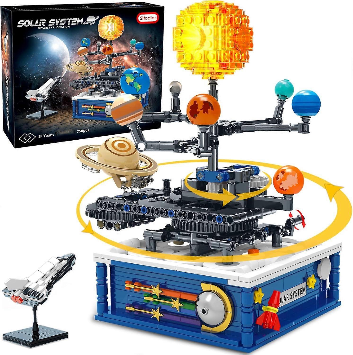 Rotatable Solar System Building Block Toy, 778-piece Space Exploration Building Block Set