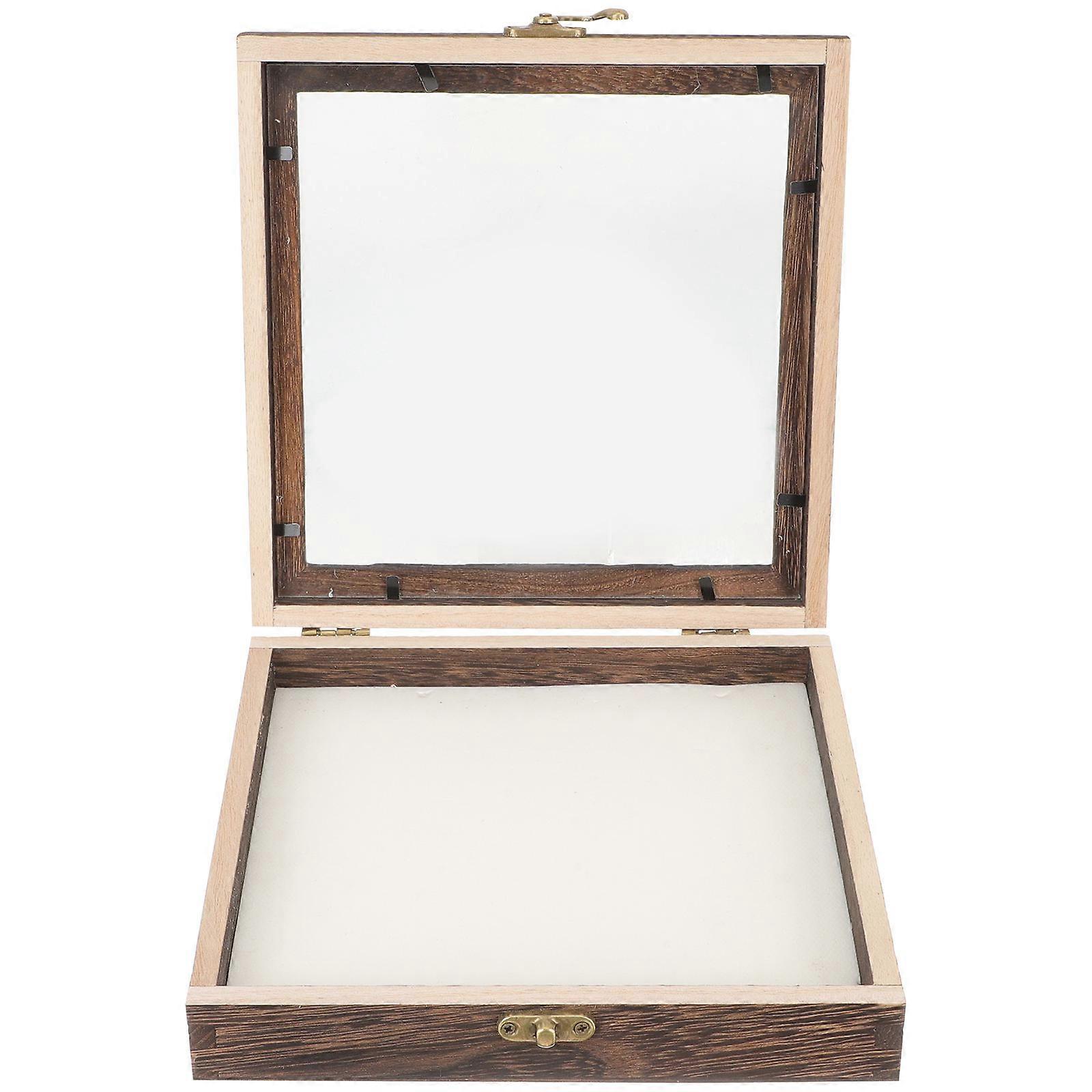 Insect Specimen Display Case Wooden Protective Storage Box Coffee 20.00X20.00X4.50CM 1Set