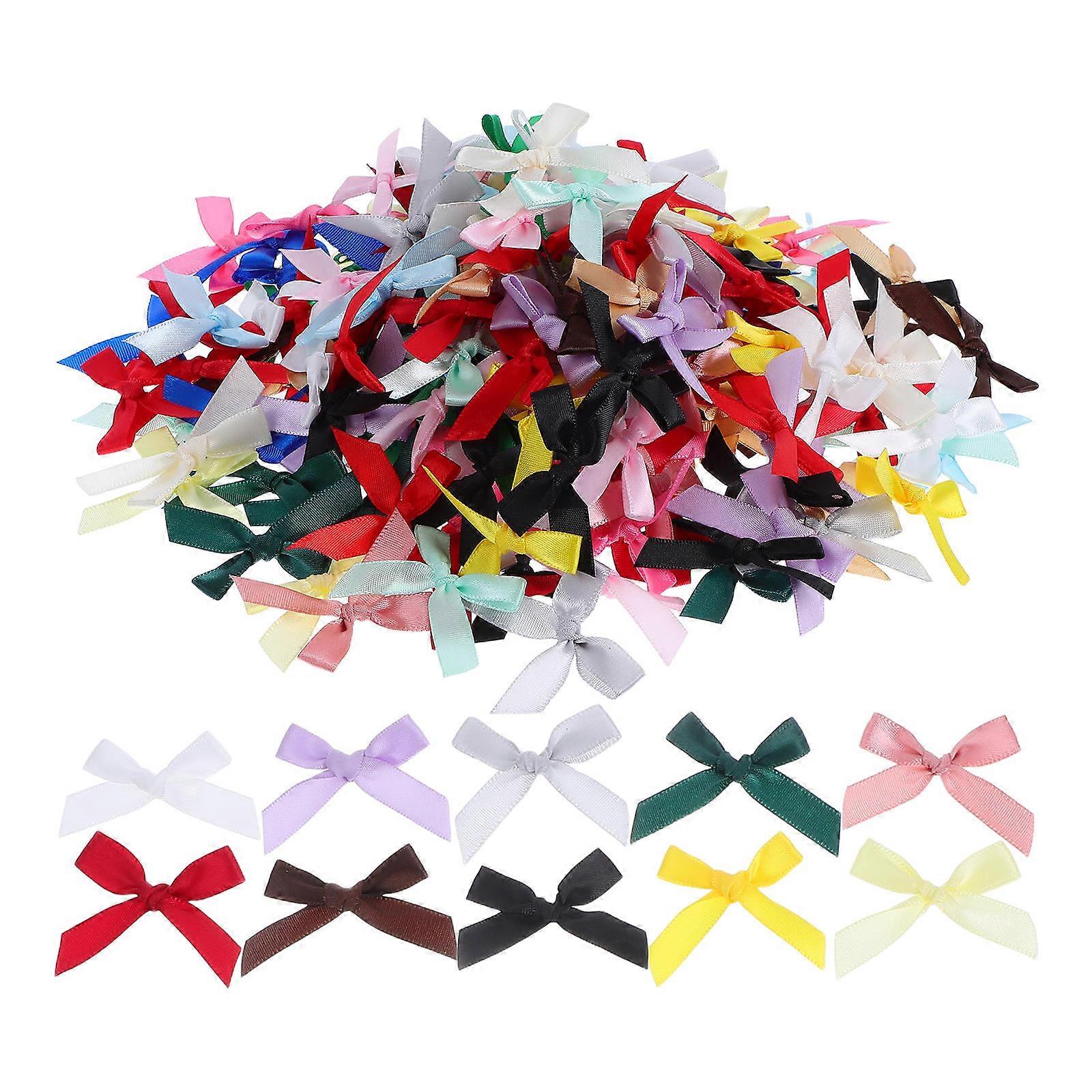 Ribbon Bows For Craft Mini Ribbon Bows Scrapbooks Cards Floral Arrangements Assorted .10X1.00X0.20CM 300Pcs