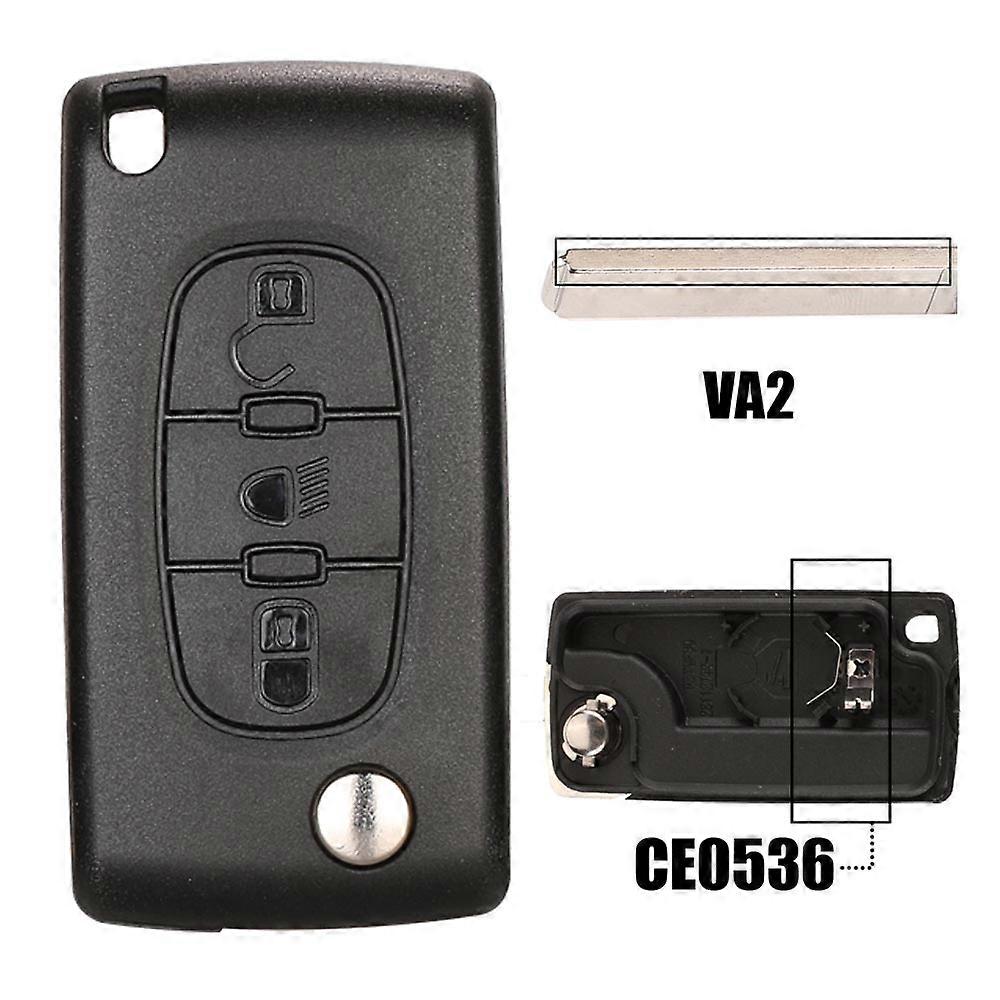 Flip Remote Car Key Fob Shell For Citroen C 2 C3 C4 Picasso C5 C6
~00793