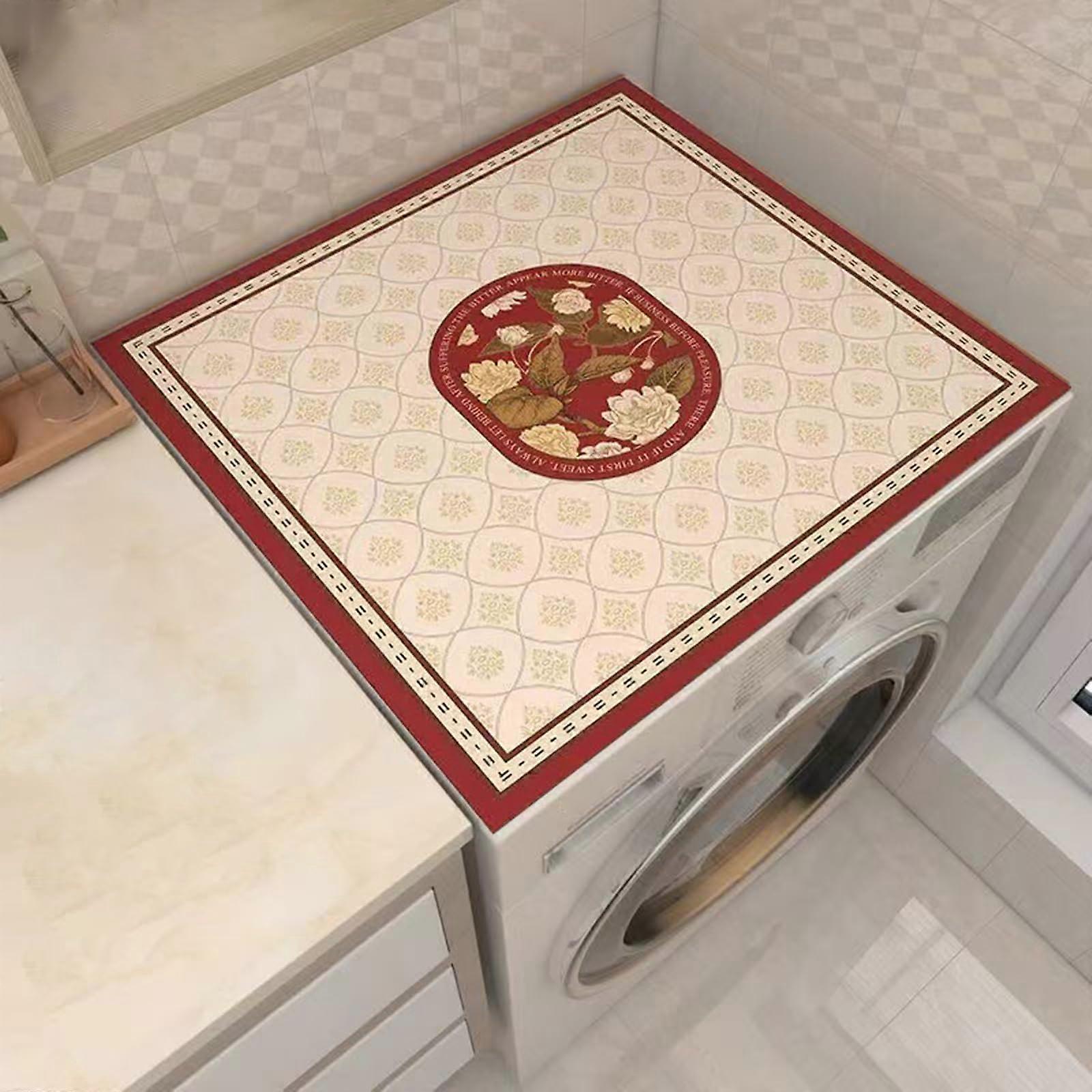 Washing Machine Mat Cover, Dust Protection for Top Surface, Tabletop Washing Machines, 55x60cm Style, Durable Material