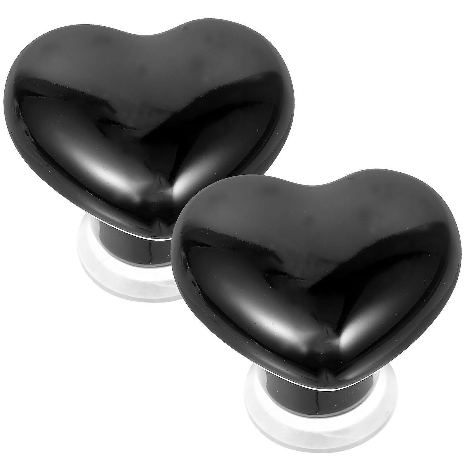 2 Pcs Heart Shaped Toilet Button Assistants Unique Tank Button Tops for Easy Installation and Decorative Bathroom Use