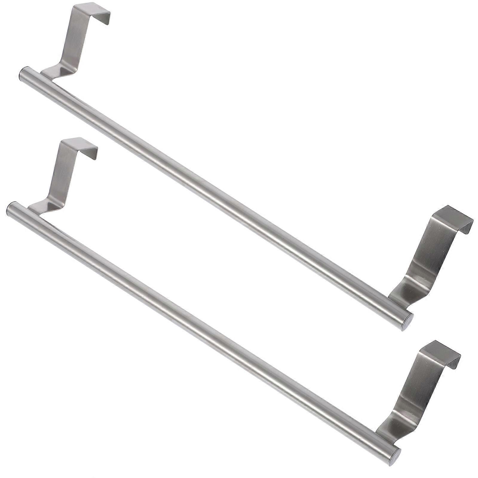 2Pcs Wall Mounted Stainless Steel Multifunctional Towel Racks