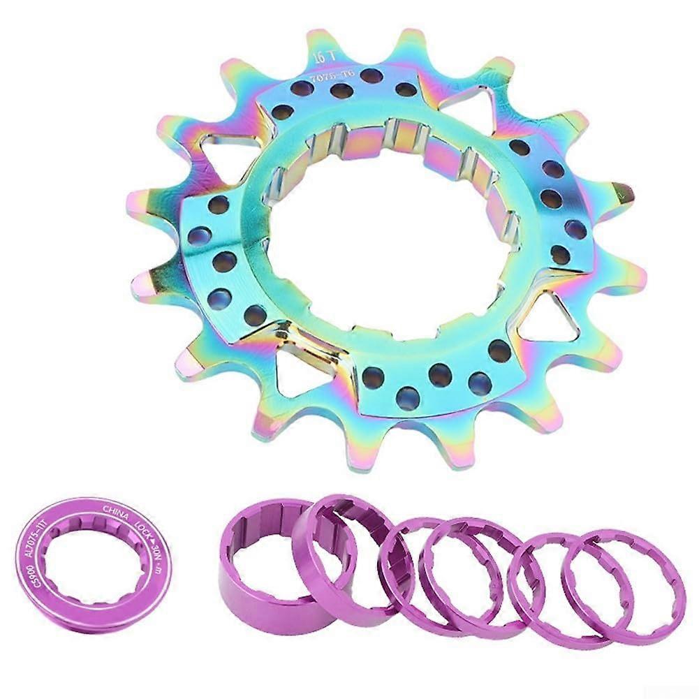 Single Speed Flywheel with Protective Cover for Improved Dirt Bike Performance (Light Black (Colorful (16T)) Colorful (16T)