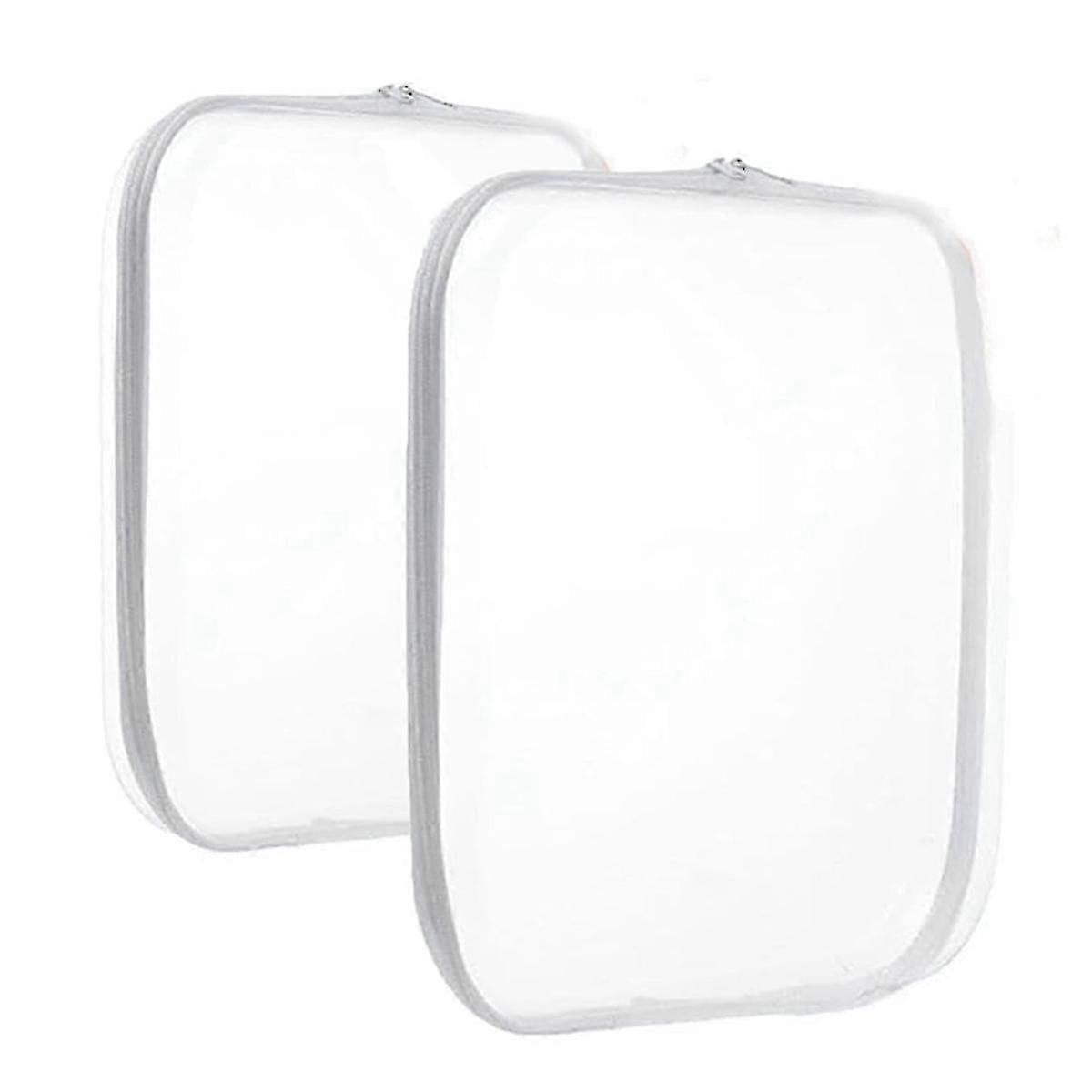 Clear Zippered Hard Pouch, Stackable Storage Bins, Portable Clear Bin Zipper for Cosmetic Toy Stationery Storage bs