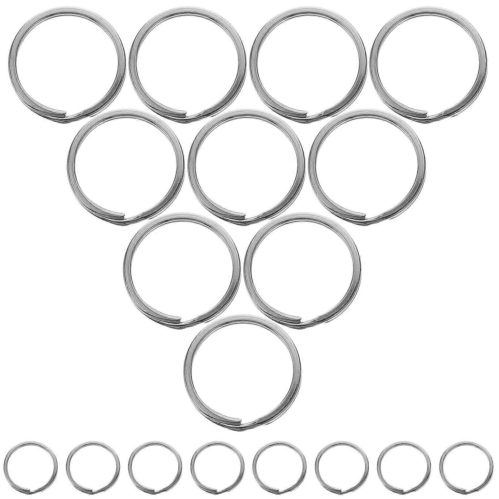 50pcs Stainless Steel Key Rings for Crafts, Split Keychain Rings for Car Keys, DIY Projects, Lanyards & Bag Accessories – Durable & Resistant Design