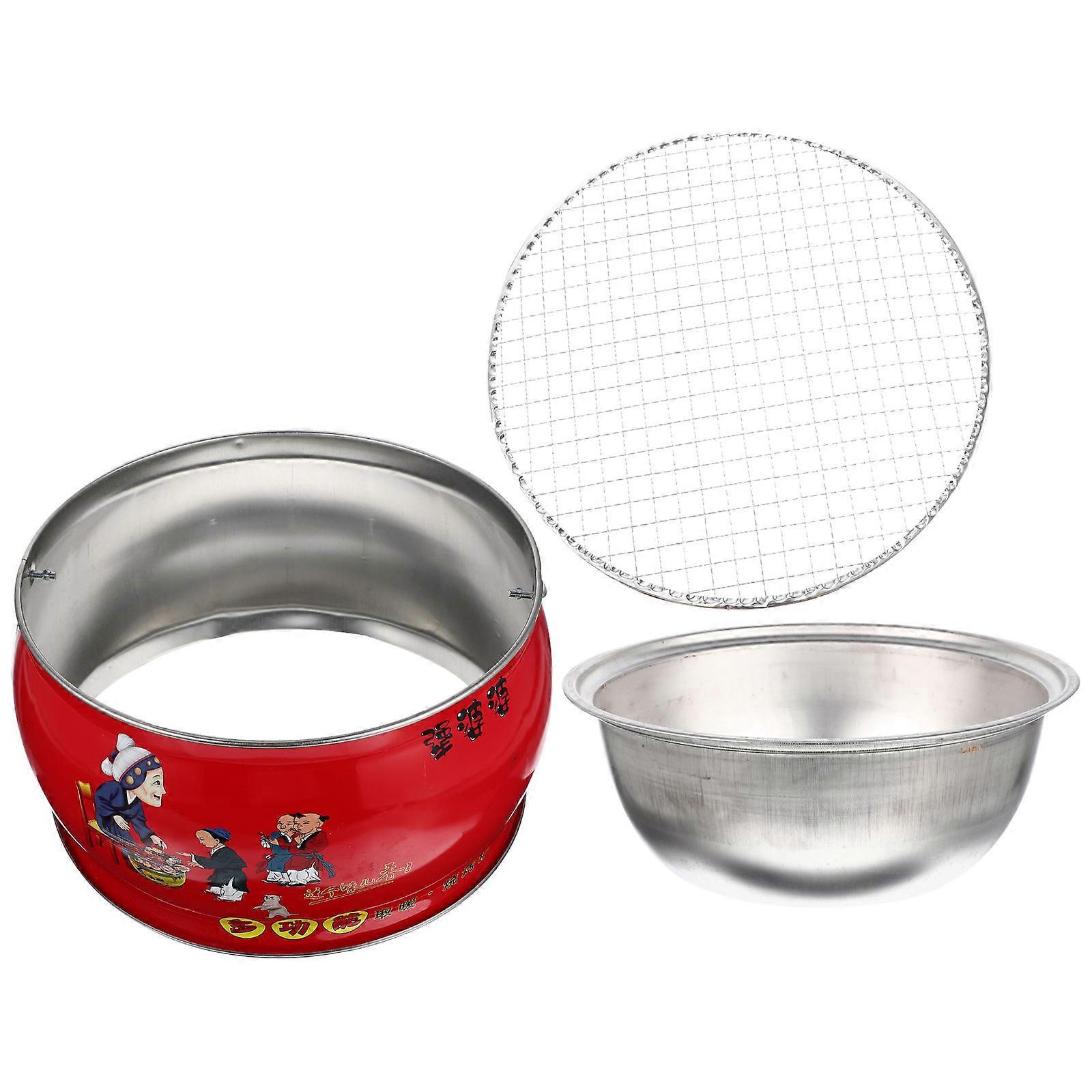 Home Charcoal Burner Portable Grill Camping Portable Stove Red 30X30X17Cm Professional 1Set