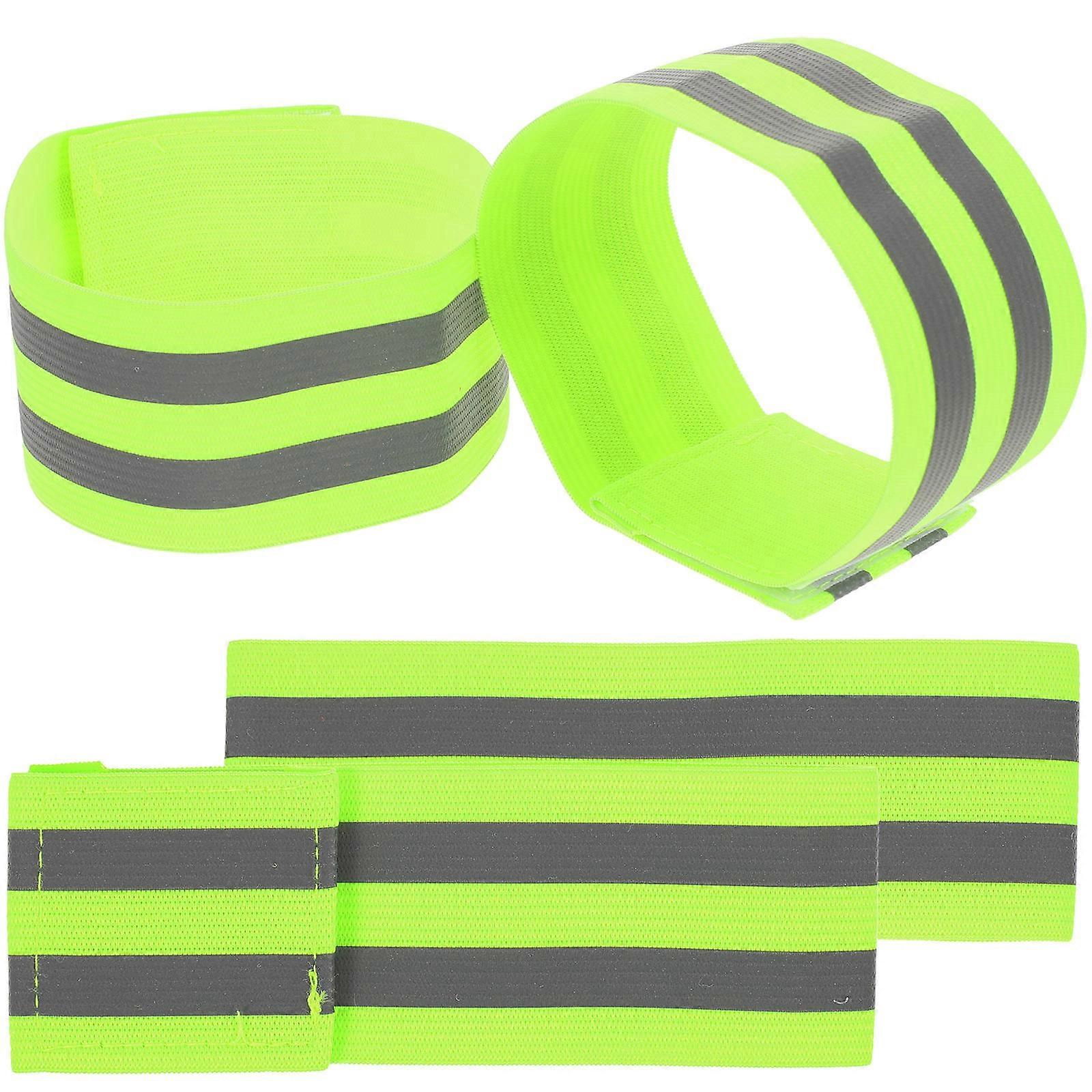 4pcs High Visibility Reflective Wristbands for Running, Cycling & Night Use – Comfortable Armbands for Adults