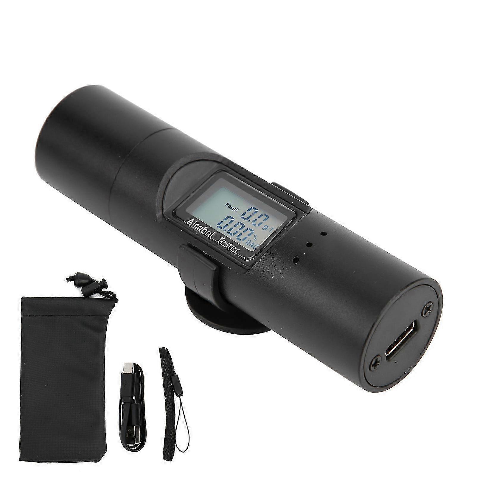 High Sensitivity Digital Breathalyzer with LCD Display and USB Charging