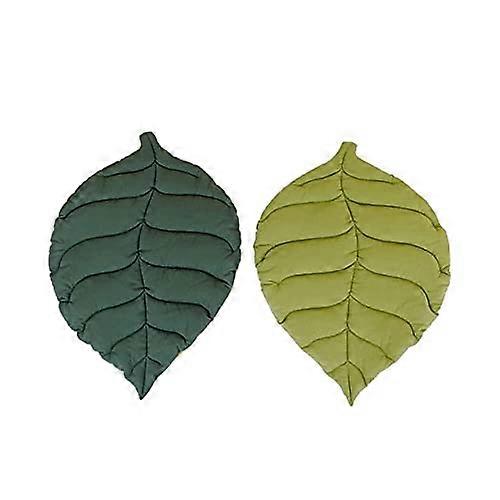 Leaf Shaped Cat Bed Soft Cloth Pet Sleeping Nest Green Leaf Machine Washable Cushion for Cats and Small Pets