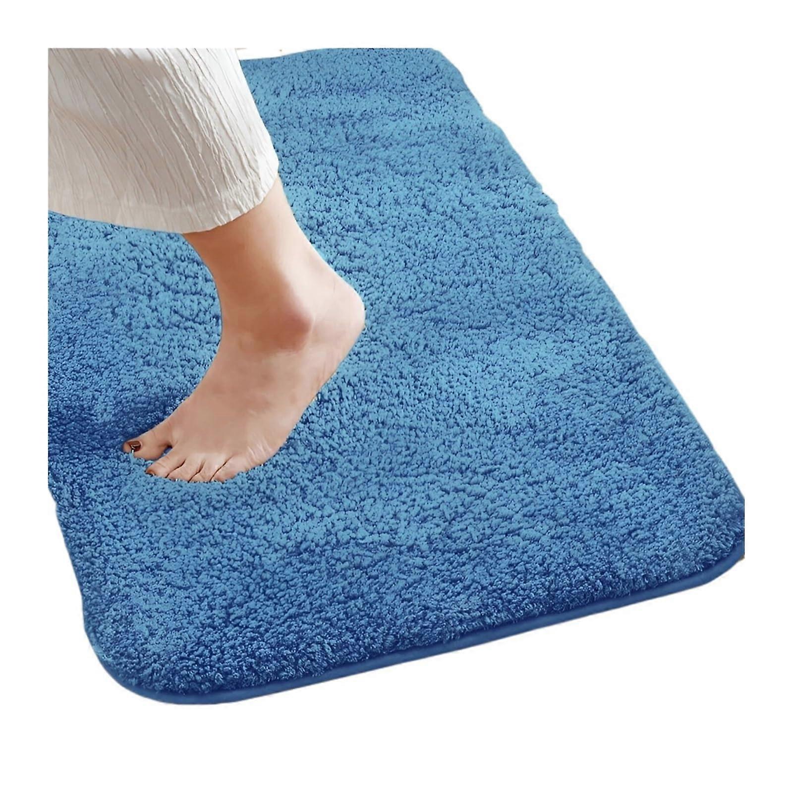 Bathroom Mat Absorbent, Quick-Drying, Non-Slip Bath Rug 40x60 Cm Blue